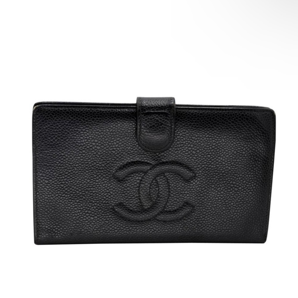 Chanel Caviar Leather French Kisslock Wallet